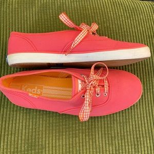Pink Keds with Ribbon Laces